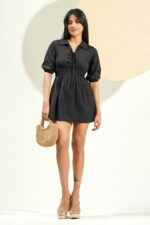 DOVIE BLACK MINI DRESS - Image 4