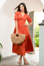IMARA MUD ORANGE MAXI DRESS - Image 4