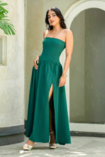 IVEENA GREEN TUBE MAXI DRESS - Image 2