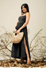 VIOLA BLACK MAXI DRESS - Image 2