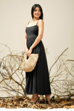 VIOLA BLACK MAXI DRESS - Image 3